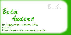 bela andert business card